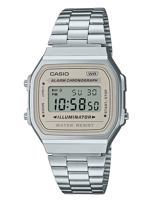 Casio Vintage A168WA-8AYES dameklokke i stål