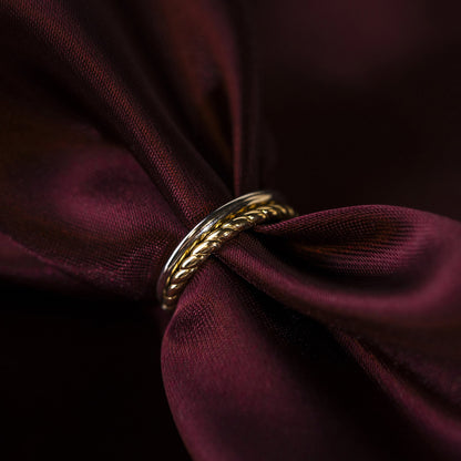 Ring i gult gull med rhodium, bicolor, bilde 3 av 4