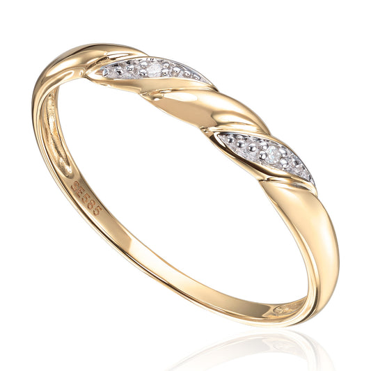 Ring i 14K gult gull med 0,01ct WSI diamant Artikkelnr: 57575 - Bjerveur.noRing i 14K gult gull med 0,01ct WSI diamant Artikkelnr: 57575