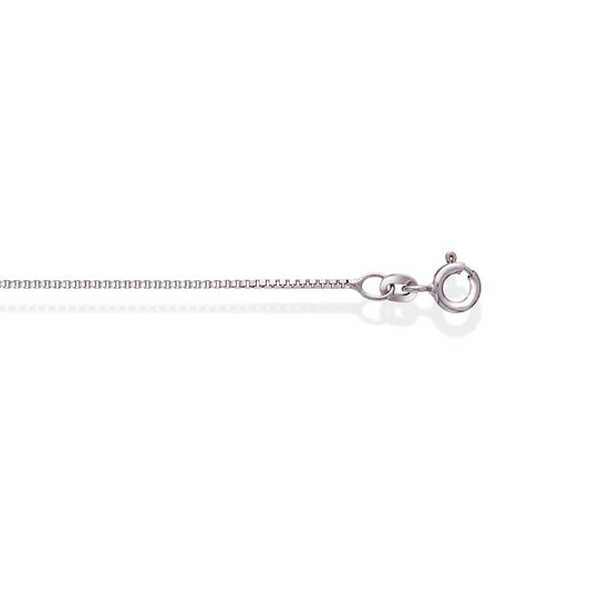 Veneziansk halskjede i 585 hvitt gull 1 mm, 36 cm