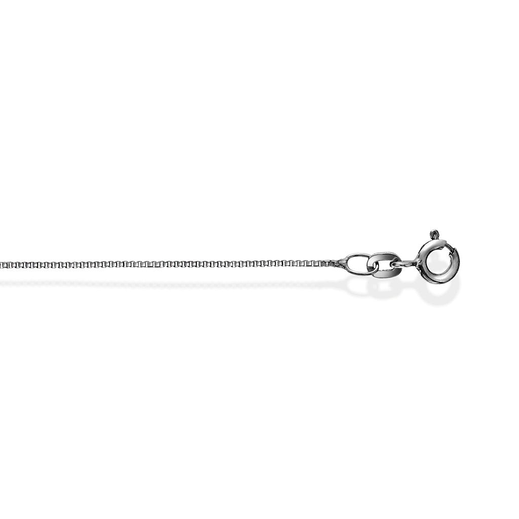 Veneziansk halskjede i 585 hvitt gull 0,8 mm, 42 cm