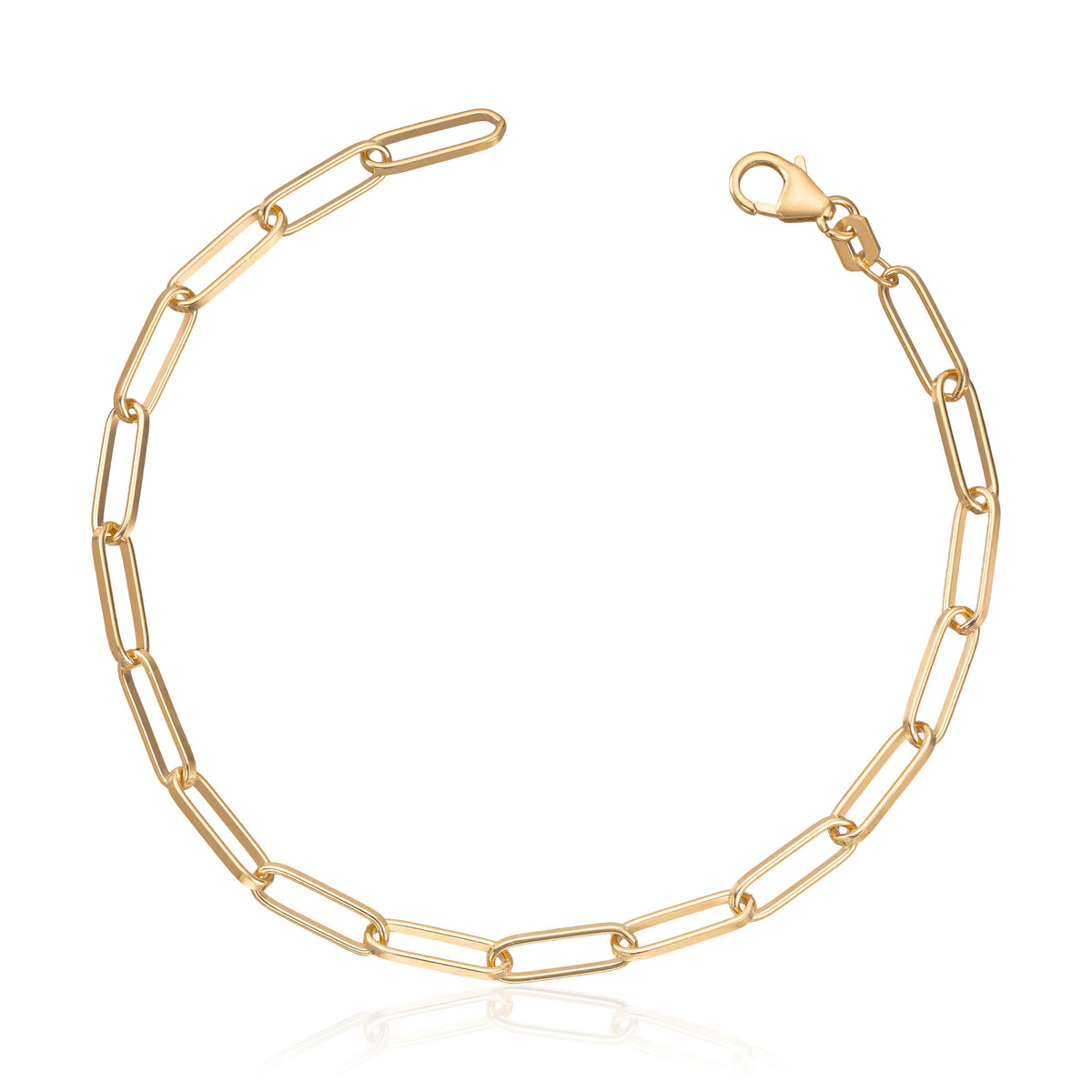 Armbånd i 925 sølv forgylt, binderslenke 3 mm