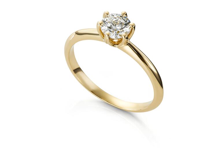 Svolder ring i 585 gull med diamant 0,8 ct GTW/SI, bilde 1 av 2