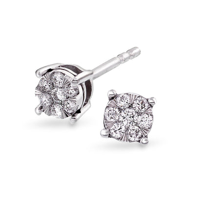 Øredobber i hvitt gull med diamant 4 mm, bilde 1 av 4