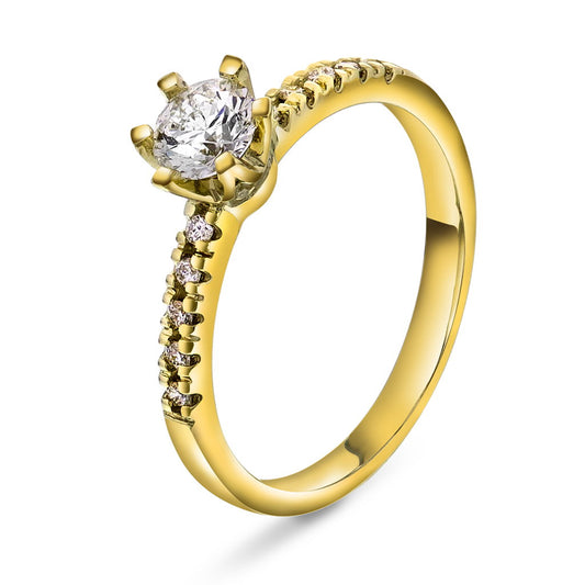 Vida ring i 585 gult gull med diamant 0,60 ct, bilde 1 av 2