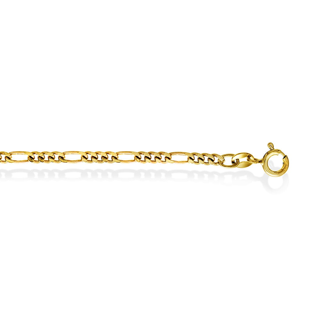 Figaro halskjede i forgylt 925 sølv 2,8 mm, 60 cm