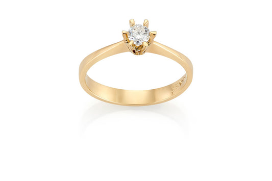 Svolder ring i 585 gull med diamant 0,25 ct, klarhet VS