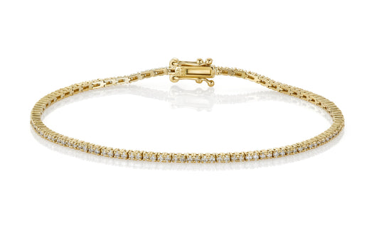 Carmen Tennis Classic armbånd i 585 gult gull med diamant 2 ct, 18 cm