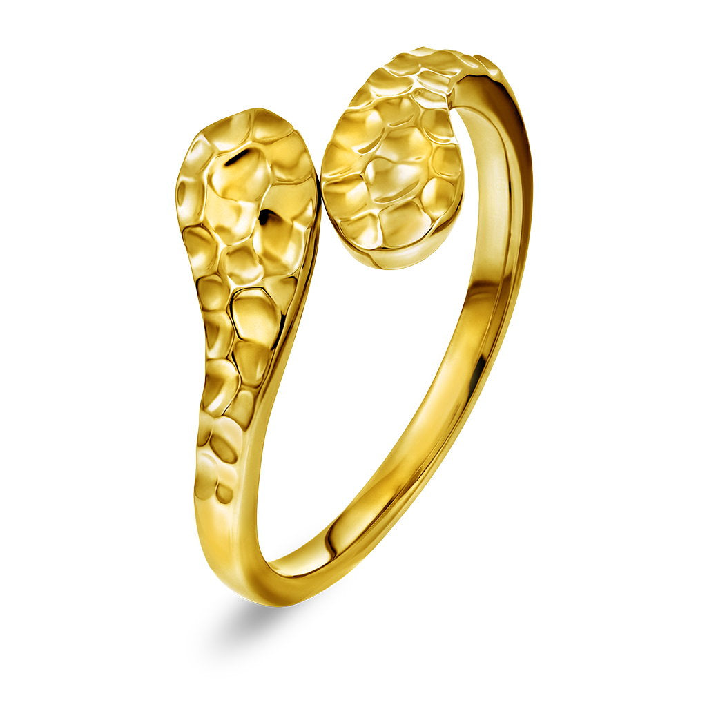Shapes Fern ring i forgylt 925 sølv, åpen i fronten, bilde 1 av 6