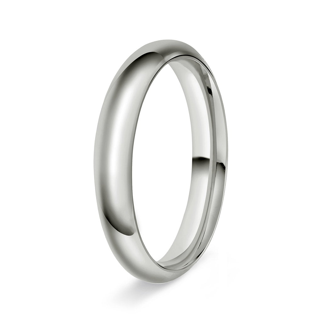 Ring i 14 karat hvitt gull, innvendig halvrund/buet, bilde 2 av 6