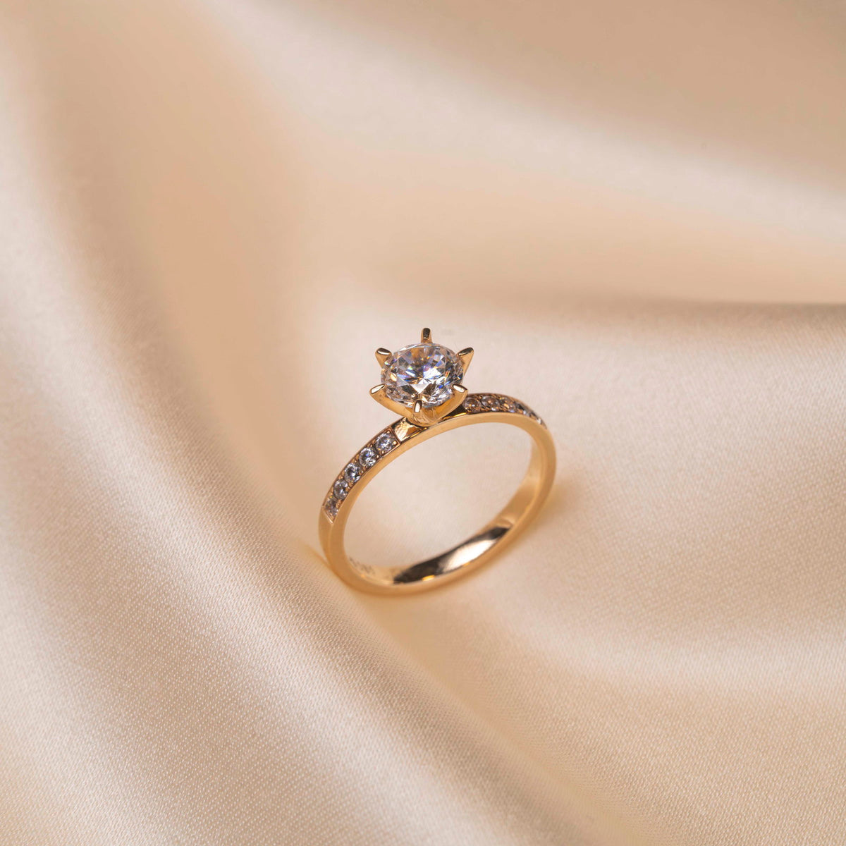 Crown ring i gull med lab-grown diamant, bilde 7