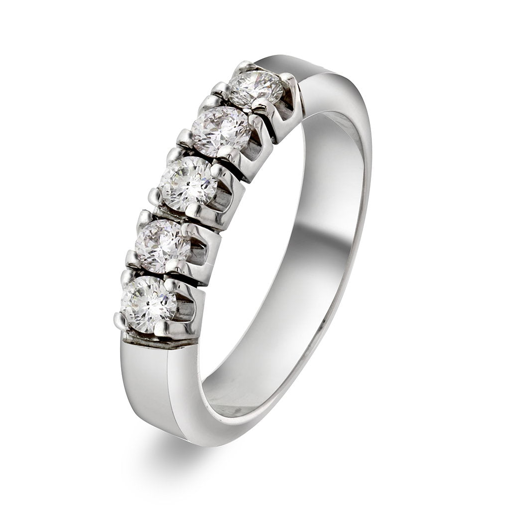 Sigma alliansering i 14 karat hvitt gull med diamant 0,75 ct