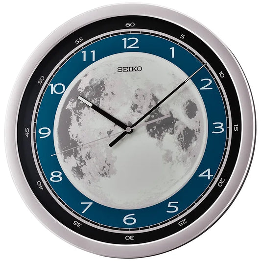 Seiko QXA831S veggklokke med gul skive - Plexi-glass