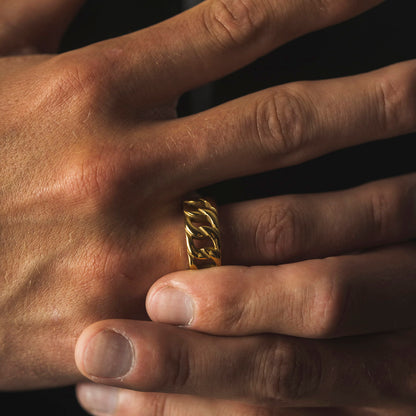 Ring i forgylt stål, bredde 10 mm, bilde 3 av 4
