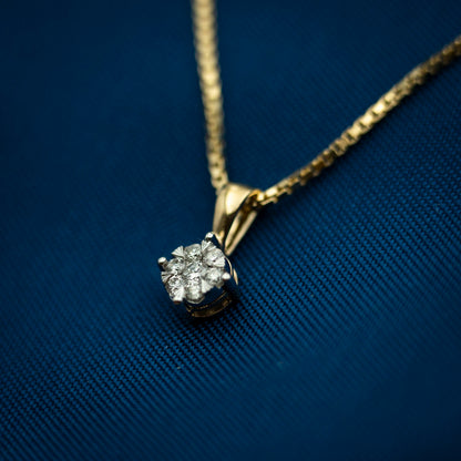 Smykke i 585 gult gull med diamanter 0,12 ct, 45 cm, bilde 3 av 4