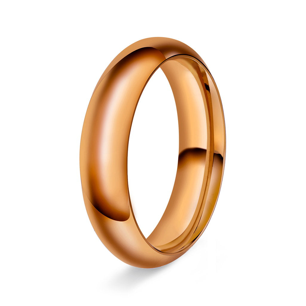 Ring i 14 karat rosé gull, innvendig halvrund/buet, bilde 4 av 6