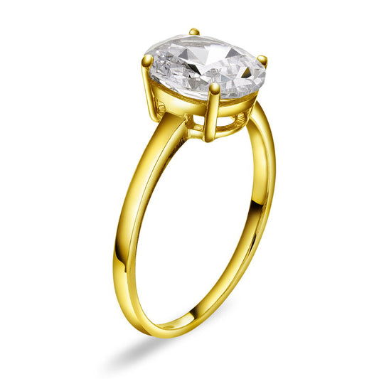 Lyra ring i forgylt sølv med zirkonia, 10 mm, bilde 1 av 2