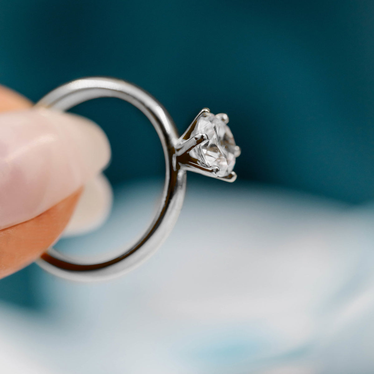 Gems ring i 14 karat hvitt gull med labdiamant 1,00 ct, bilde 3 av 5