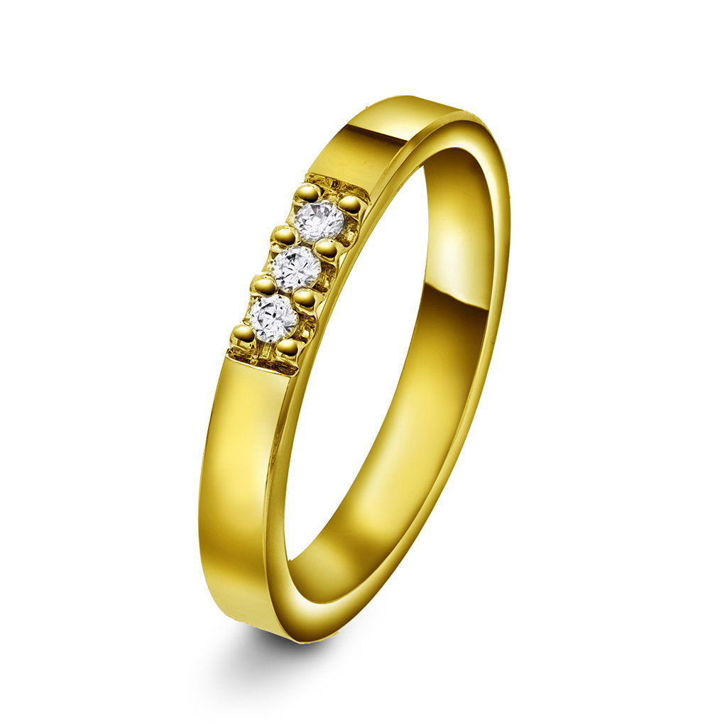 Forever giftering i 14 karat gull med diamant 0,09 ct, 3 mm, bilde 1 av 2