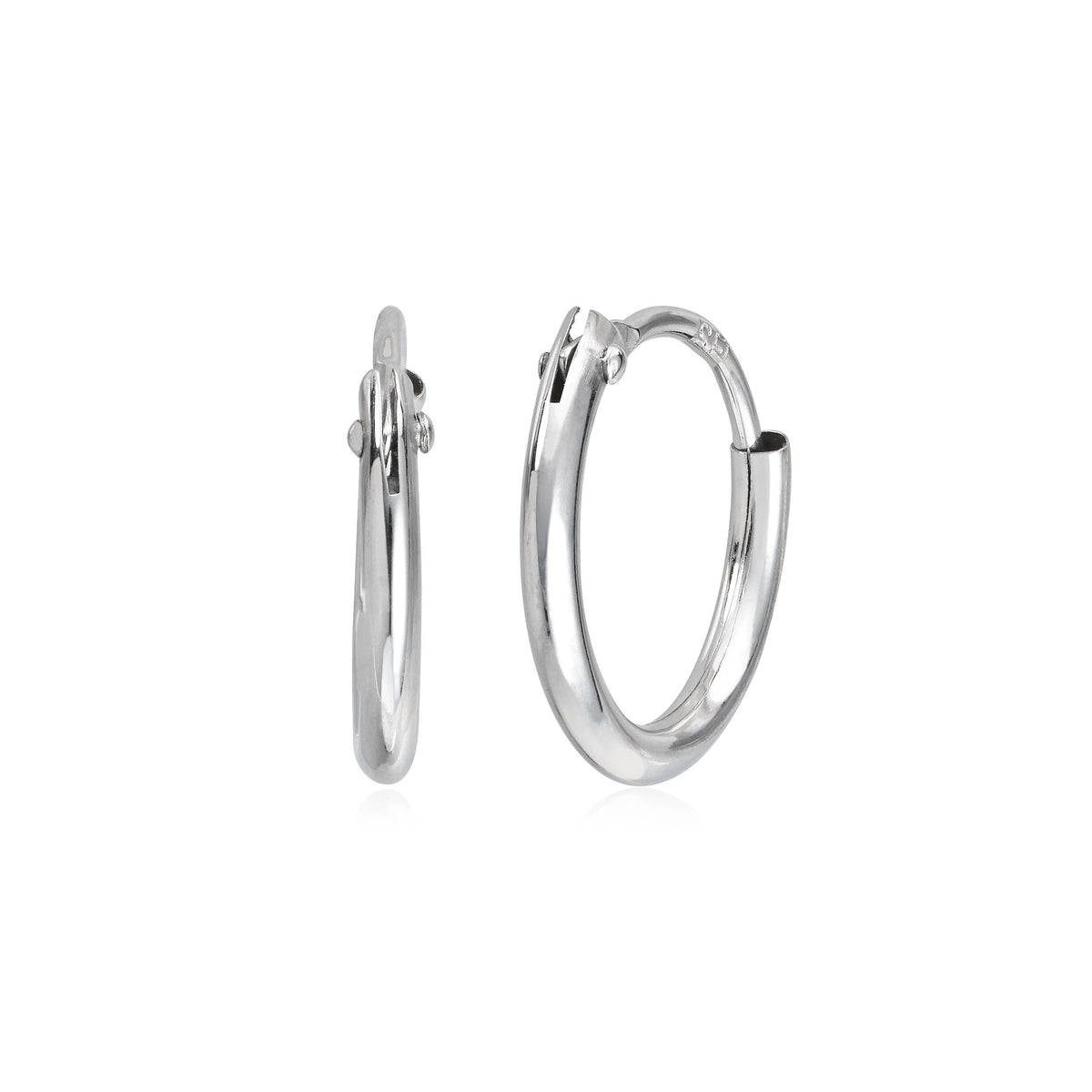 Carmen øredobber i rhodinert 585 hvitt gull, 1,3x11 mm