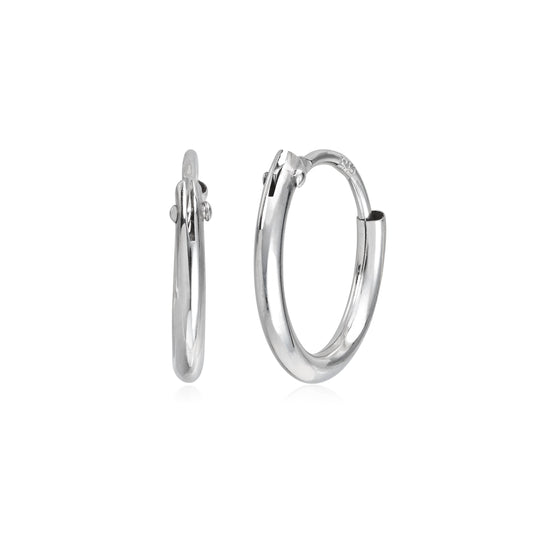 Carmen øredobber i rhodinert 585 hvitt gull, 1,3x11 mm