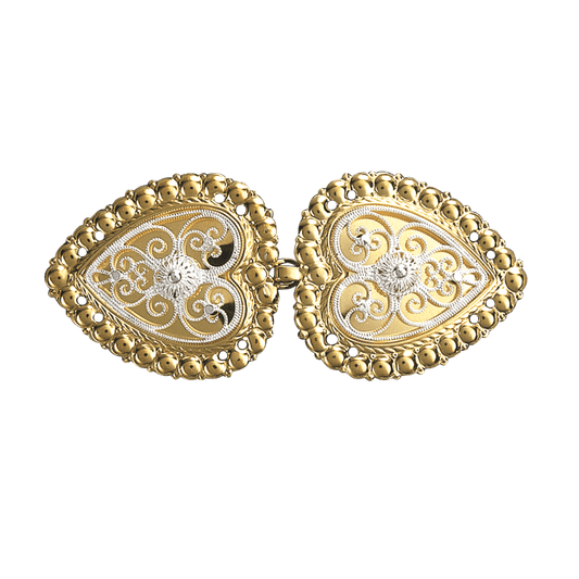 Capespenne med kruser, forgylt/kvit 003506 - Bjerveur.noCapespenne med kruser, forgylt/kvit 003506