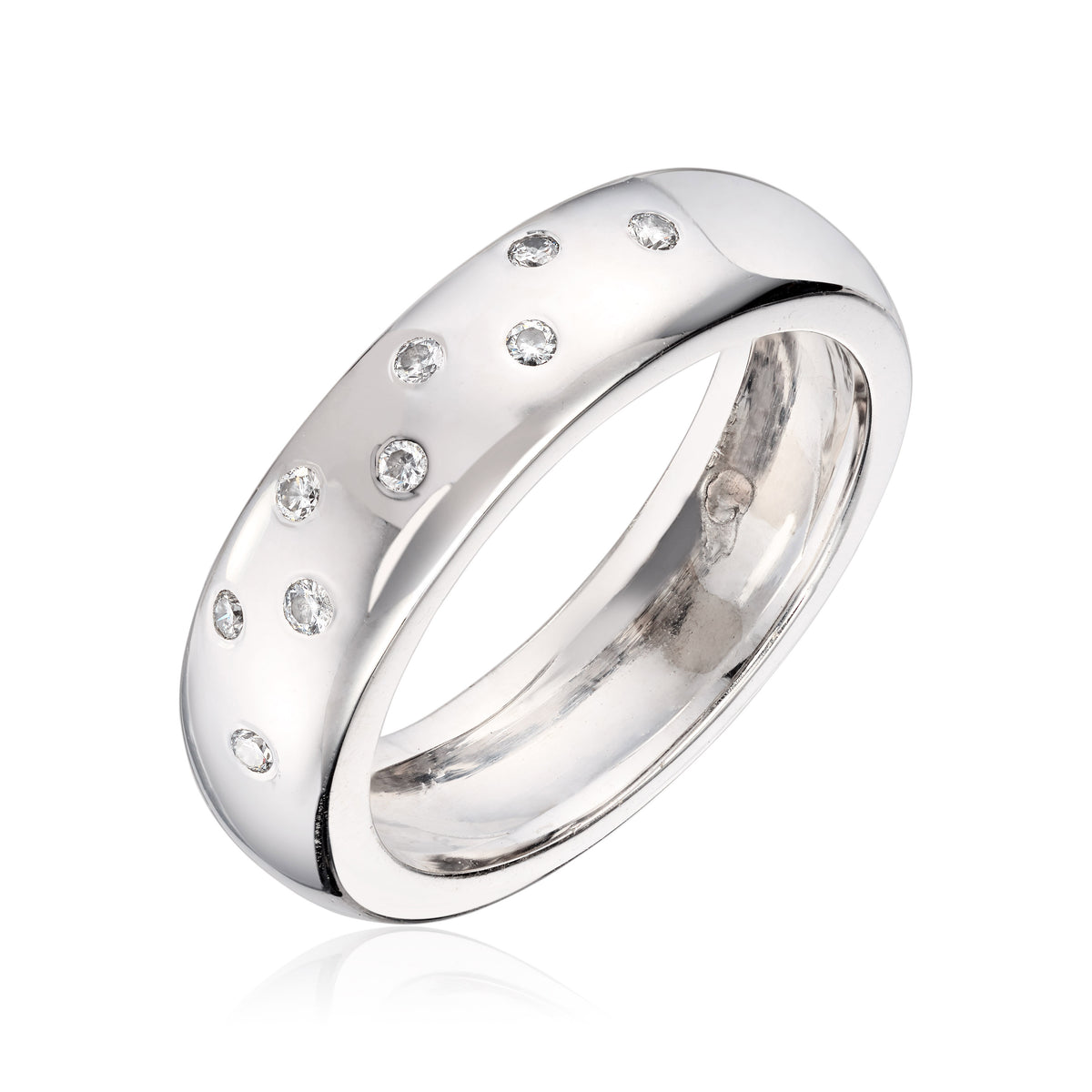 Visholm Design ring i 585 hvitt gull med diamant 0,09 ct, 5,6 mm