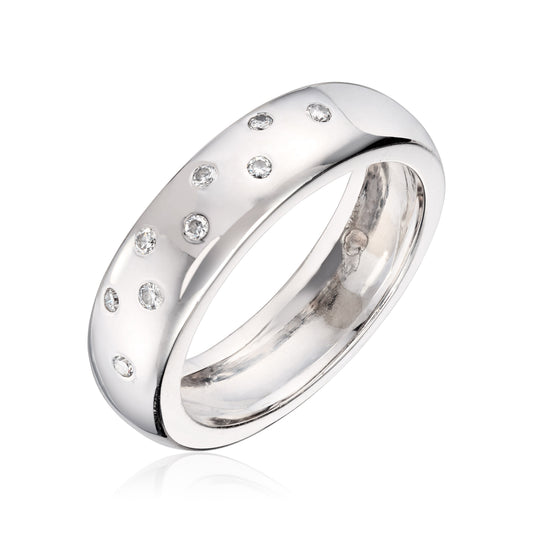 Visholm Design ring i 585 hvitt gull med diamant 0,09 ct, 5,6 mm