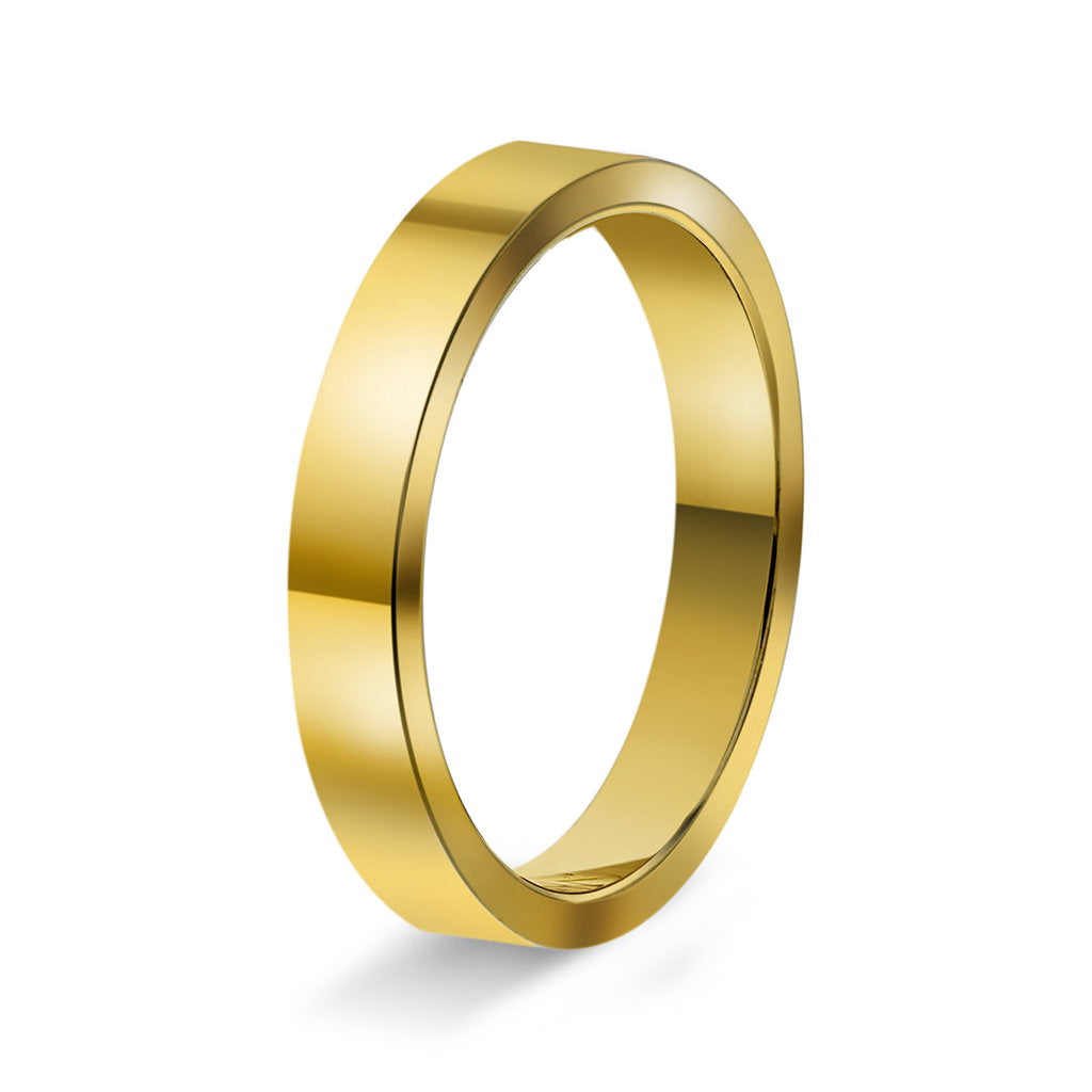 Ring i 14 karat gult gull, innvendig rektangulær, bilde 2 av 6