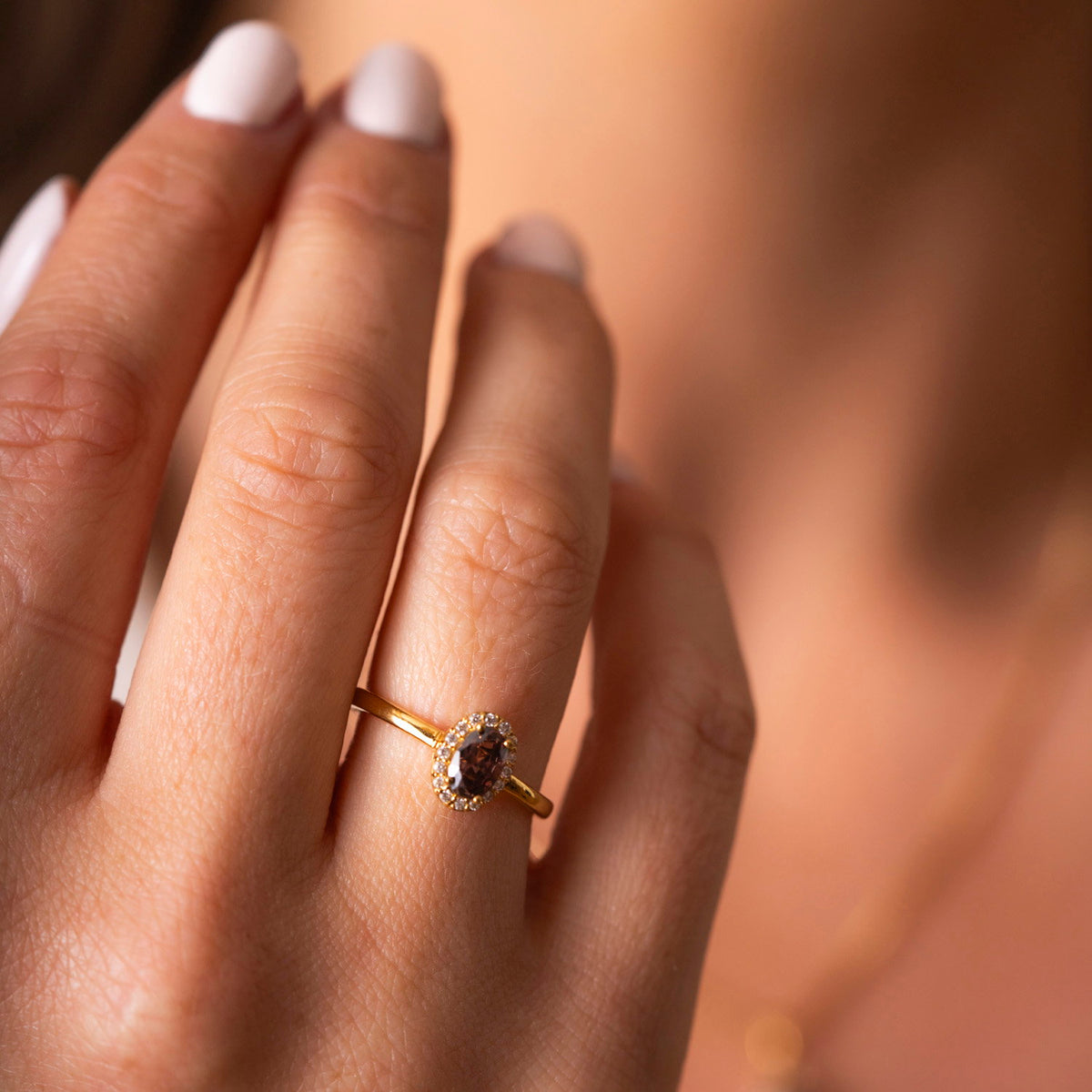 Athens Charm ring i forgylt sølv med zirkonia, 8,5 mm, bilde 2 av 2