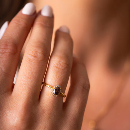Athens Charm ring i forgylt sølv med zirkonia, 8,5 mm, bilde 2 av 2