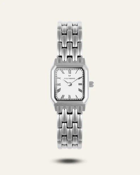 Classic Square Stål / Hvit 18x19mm SKU | MO335 - Bjerveur.noClassic Square Stål / Hvit 18x19mm SKU | MO335