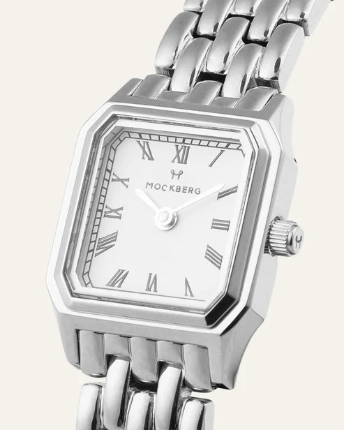 Classic Square Stål / Hvit 18x19mm SKU | MO335 - Bjerveur.noClassic Square Stål / Hvit 18x19mm SKU | MO335