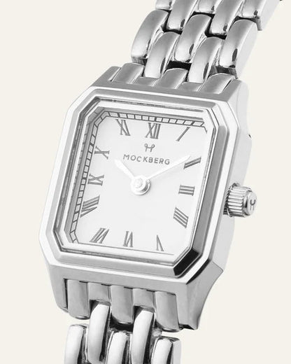 Classic Square Stål / Hvit 18x19mm SKU | MO335 - Bjerveur.noClassic Square Stål / Hvit 18x19mm SKU | MO335