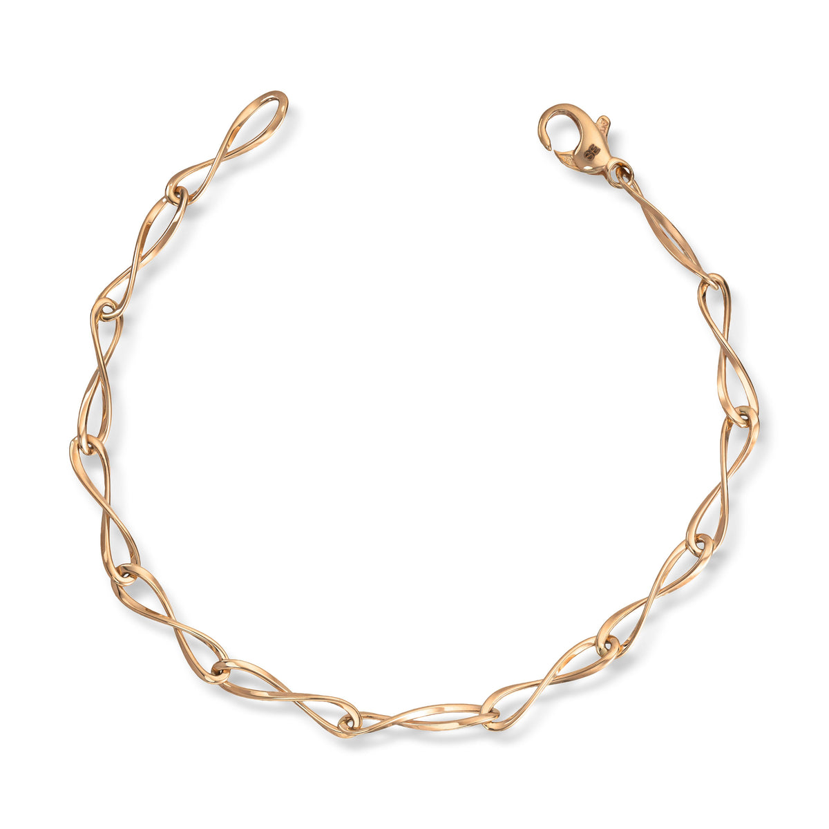 Armbånd i 585 gult gull med evighetstegn, 4 mm