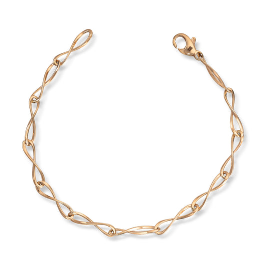 Armbånd i 585 gult gull med evighetstegn, 4 mm