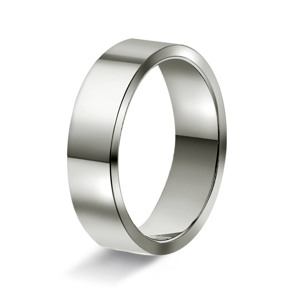 Ring i 14 karat hvitt gull, innvendig rektangulær, bilde 4 av 6
