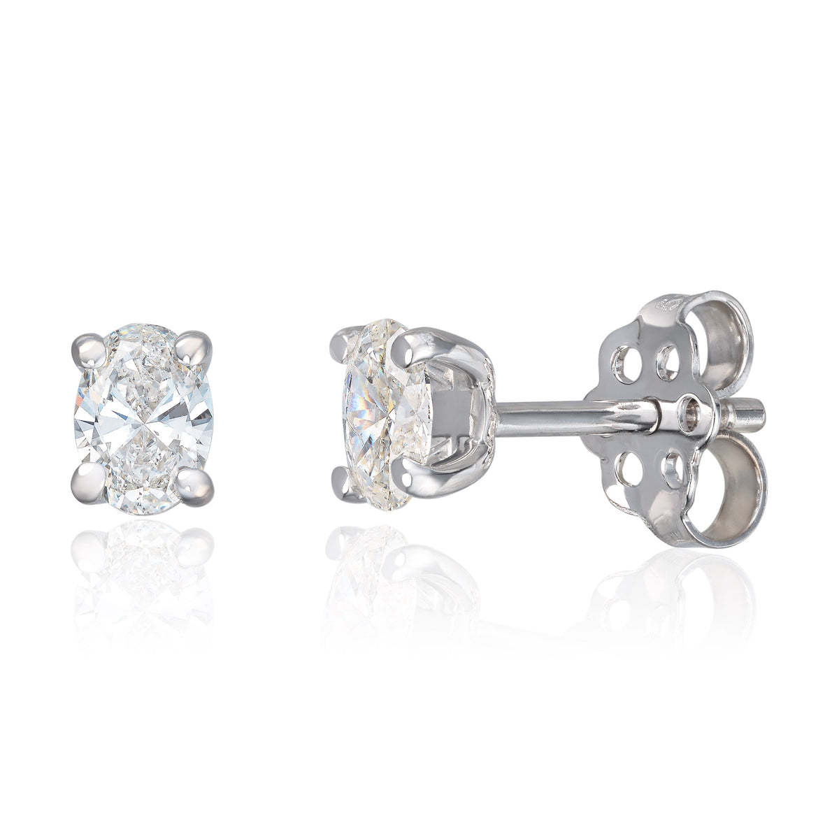 Svolder øredobber i 585 hvitt gull med diamant 1 ct