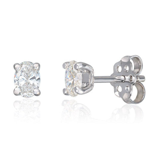 Svolder øredobber i 585 hvitt gull med diamant 1 ct