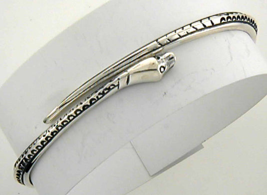 Slange armring i oksidert 925 sølv 8 mm