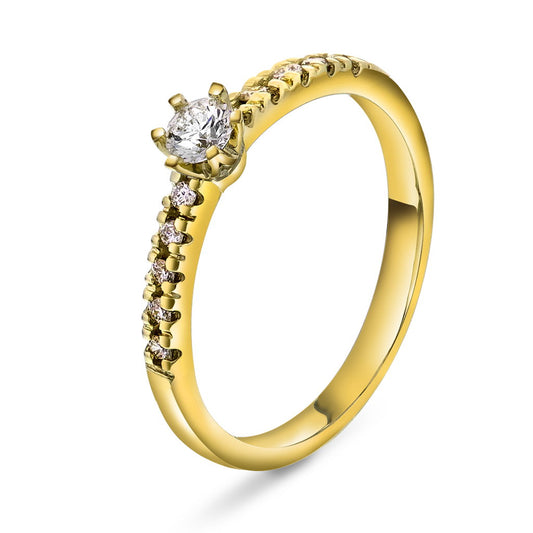 Vida ring i 585 gult gull med diamant 0,20 ct, bilde 1 av 3