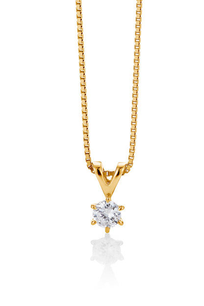Svolder anheng i 585 gull med diamant 0,4 ct VS, bilde 3 av 3