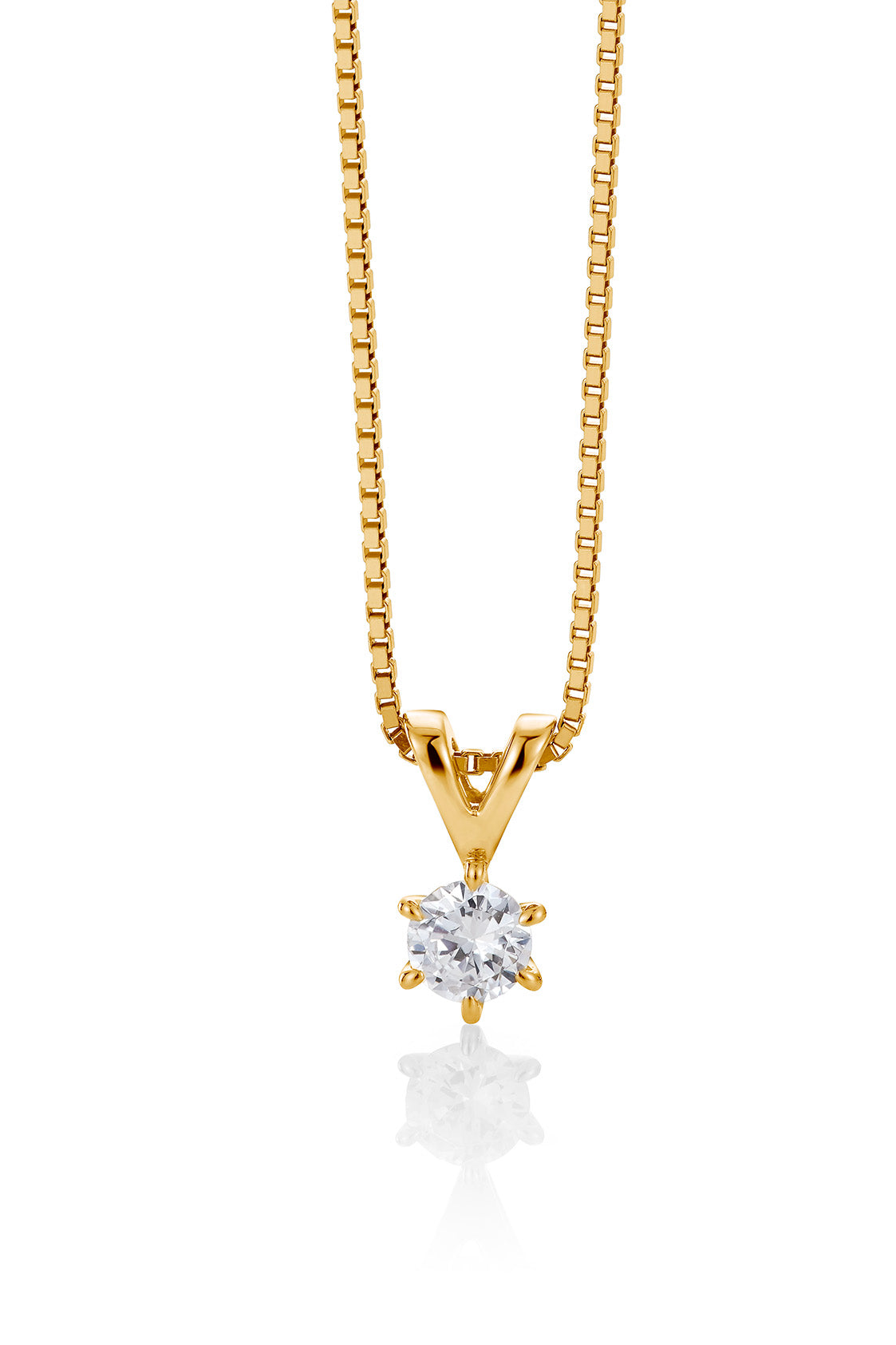 Svolder anheng Maud i 585 gull med diamant 0,15 ct VS, bilde 3 av 3