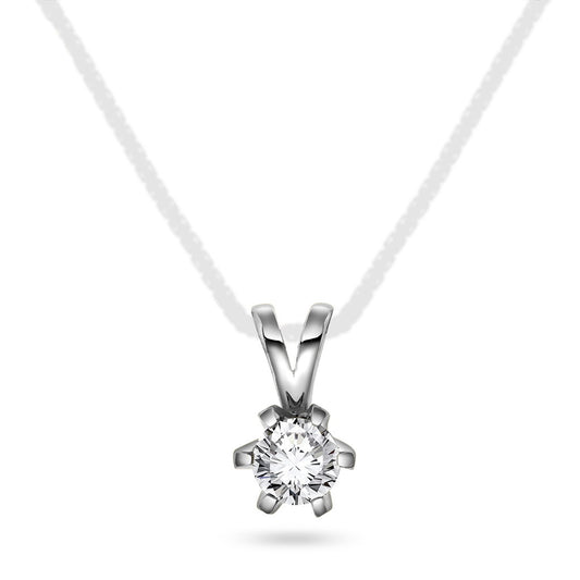 Vida anheng i 585 hvitt gull med diamant 0,25 ct, bilde 1 av 2