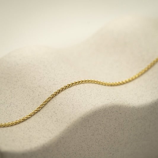 Hvete armbånd i 14 karat gult gull 2,1 mm, 19 cm, bilde 2 av 3