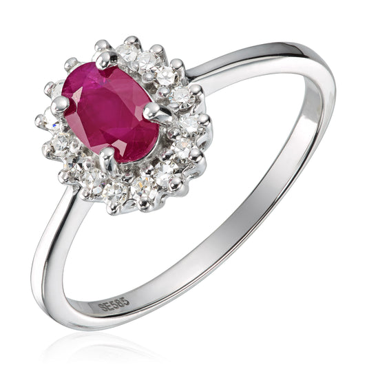 Ring Rosett 0,16ct WSI Rubin Hv 585 Artikkelnr: 57287 - Bjerveur.noRing Rosett 0,16ct WSI Rubin Hv 585 Artikkelnr: 57287