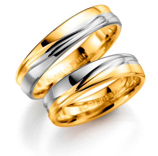 Ring i 375 tofarget gull, bredde 5 mm, høyde 1,6 mm