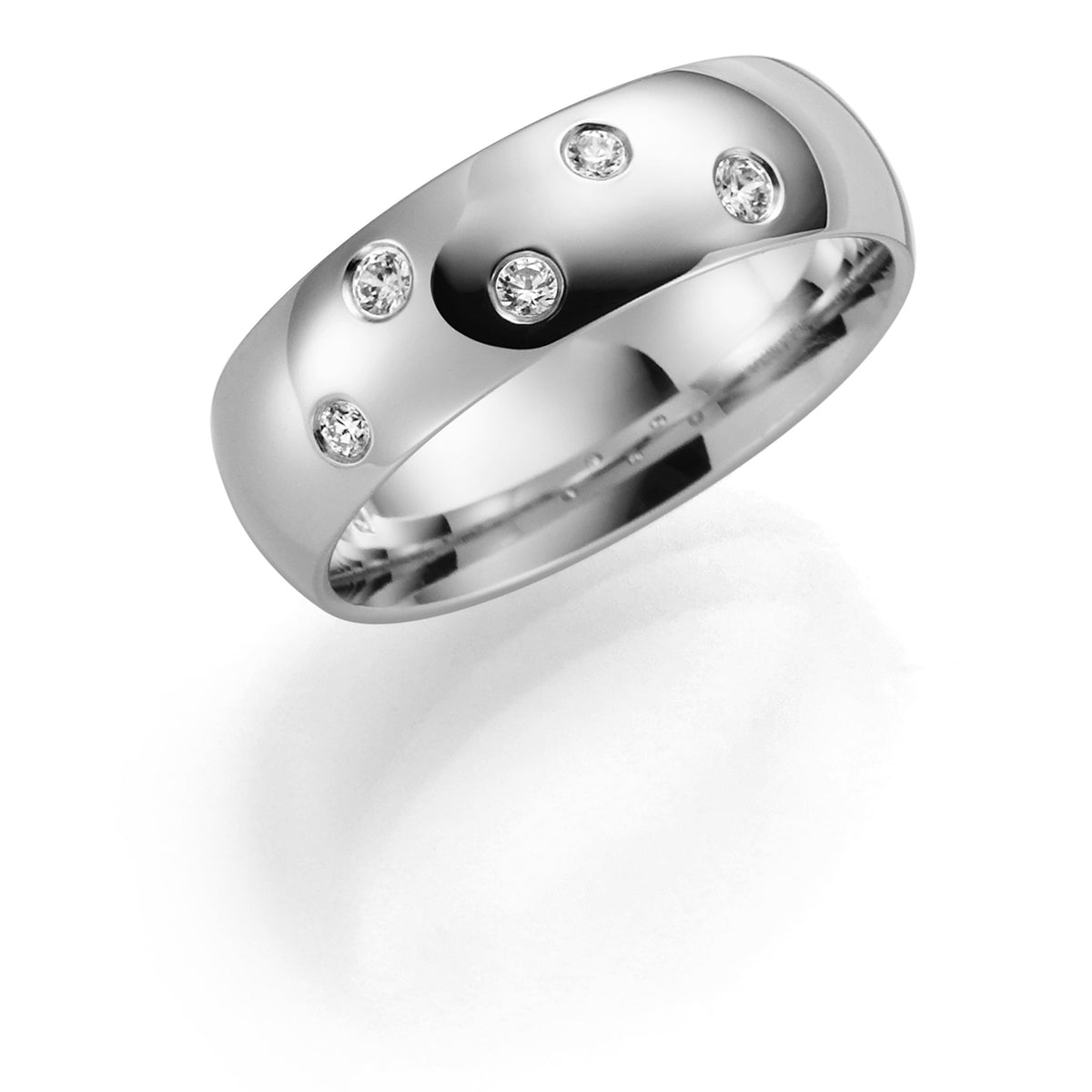 Ring med diamant 0,12 ct, bredde 6 mm, bilde 2 av 4