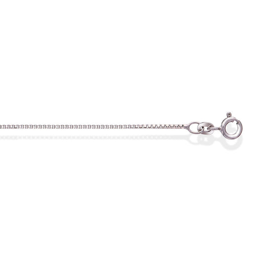 Veneziansk halskjede i 585 hvitt gull 1 mm, 45 cm