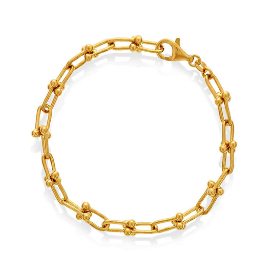 Armbånd i forgylt sølv 5 mm, 19 cm